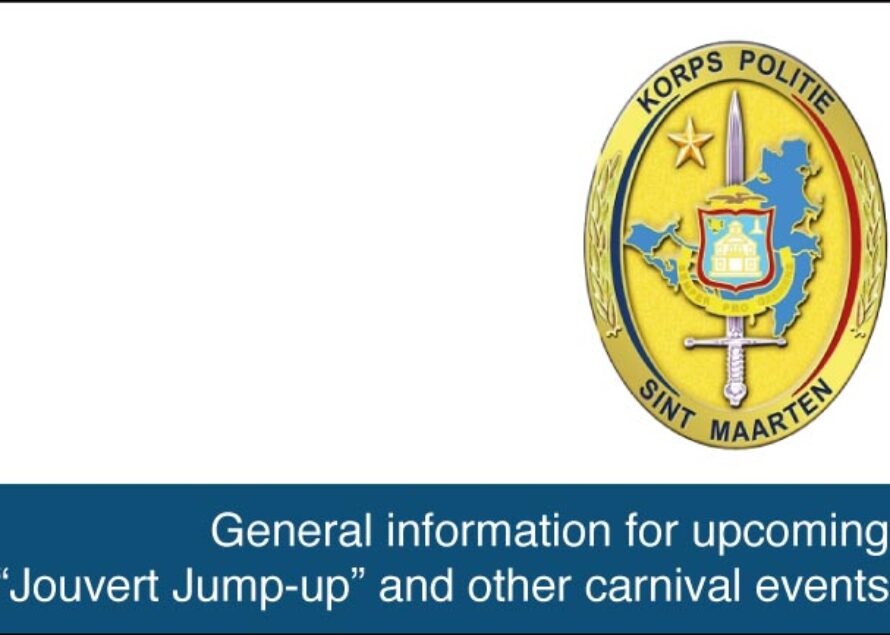 Carnival. General information for upcoming “Jouvert Jump-up” and other carnival events
