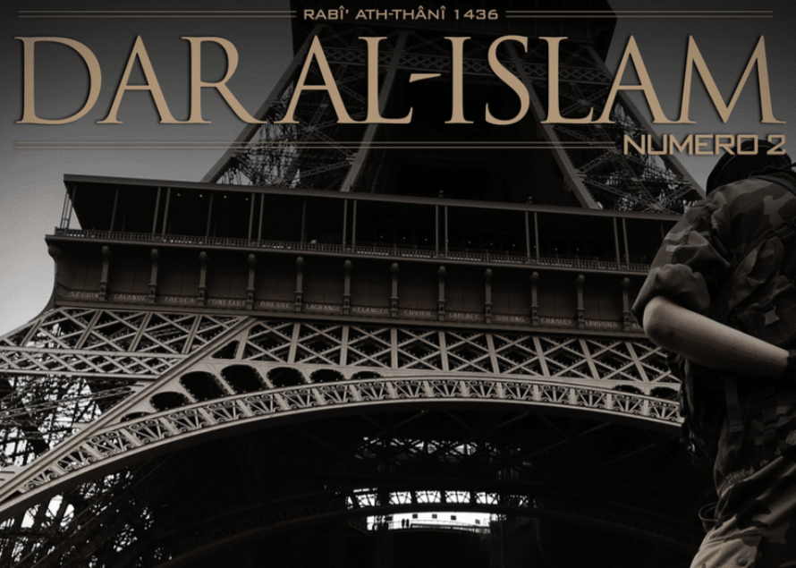 Numéro 2 du magazine de l’ Etat islamique en français intitulée ” Qu’Allah maudisse la France “