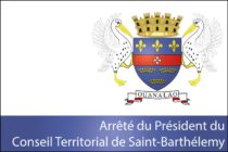 Arrêté du Président du conseil territorial de Saint-Barthélemy