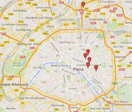 Retrouvez ici, la cartographie des attaques à Paris publiée par le journal L'Express.