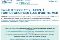 PALME IFRECOR 2017 : APPEL À PARTICIPATION DES ÉLUS D’OUTRE-MER