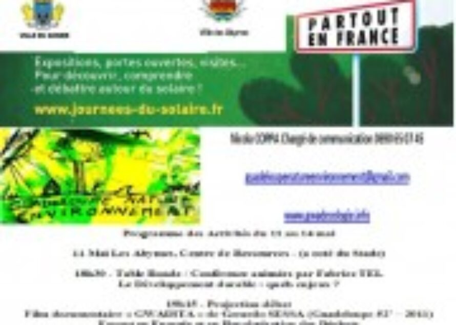 Guadeloupe: Journées européennes du solaire du 9 au 15 MAI