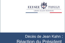 Décès de Jean Kahn : Réaction du Président