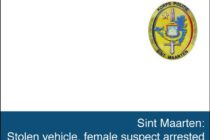 Sint Maarten. Stolen vehicle, female suspect arrested