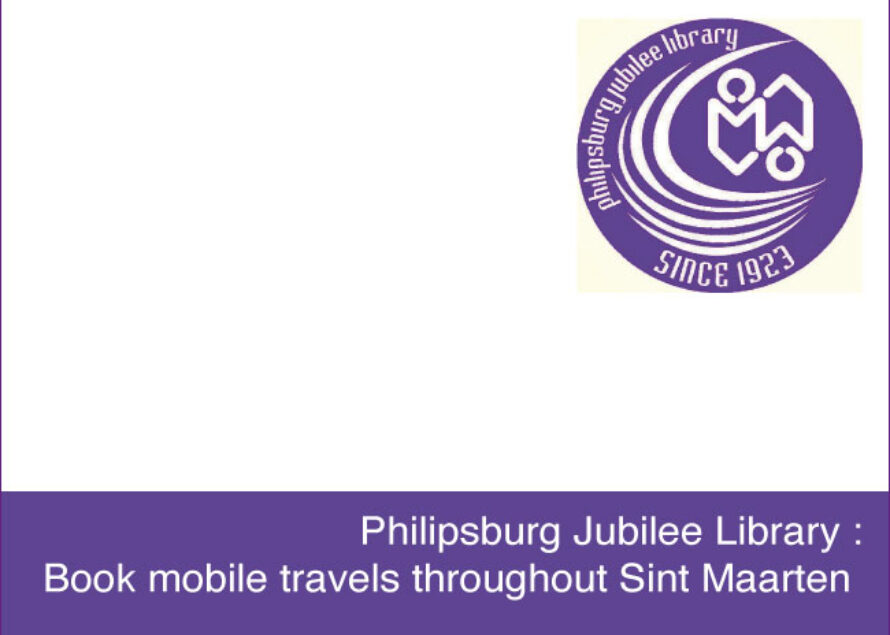 Sint Maarten. “Lizzy Lizard” is a star on the Jubilee Library book mobile