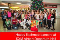 Sint Maarten. Flash Mob Dance Draws Crowd at SXM Airport