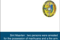 Sint Maarten. Two arrested for drugs and weapon possession
