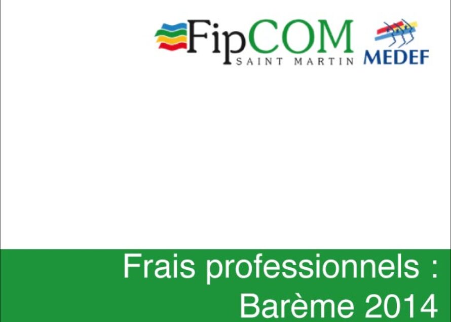FIPCOM. Barème des frais professionnels pour 2014