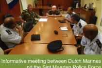 Sint Maarten. Dutch marines meet with Sint Maarten Police Force