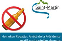 Collectivité. Arrêté portant interdiction de vente en bouteille de verre sur le Front de Mer de Marigot à l’occasion de la Heineken Regatta