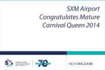 Sint Maarten. SXM Airport Congratulates Mature Carnival Queen 2014