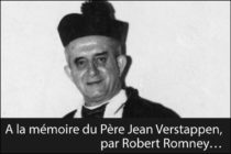 Histoire. Robert Romney rend hommage au Père Jean VERSTAPPEN
