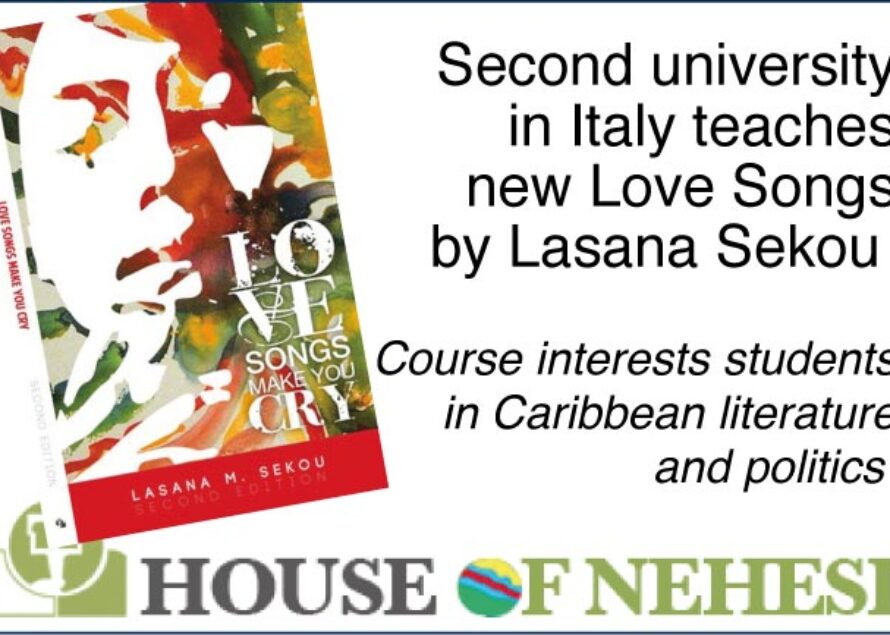 Literature. Second university in Italy teaches new Love Songs by Lasana Sekou