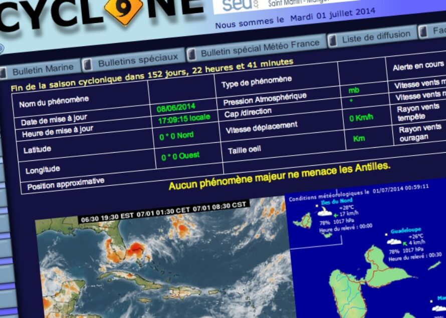 SXMCYCLONE : Une onde tropicale peu active pour le moment est située au milieu de l’Atlantique