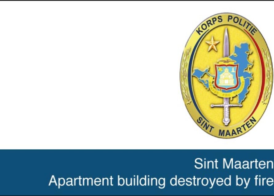Sint Maarten. Apartment building destroyed by fire