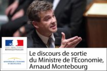 France – Le discours de sortie du Ministre de l’Economie Arnaud Montebourg, 4 mois après avoir pris le portefeuille de Bercy