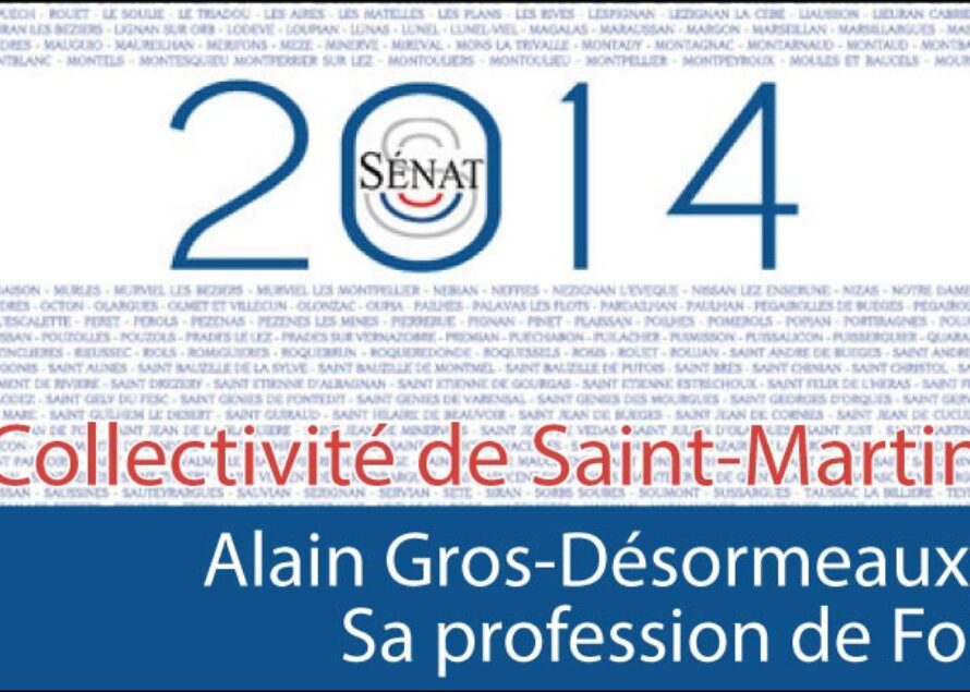Sénatoriales 2014 – La Profession de Foi d’Alain Gros-Désormeaux