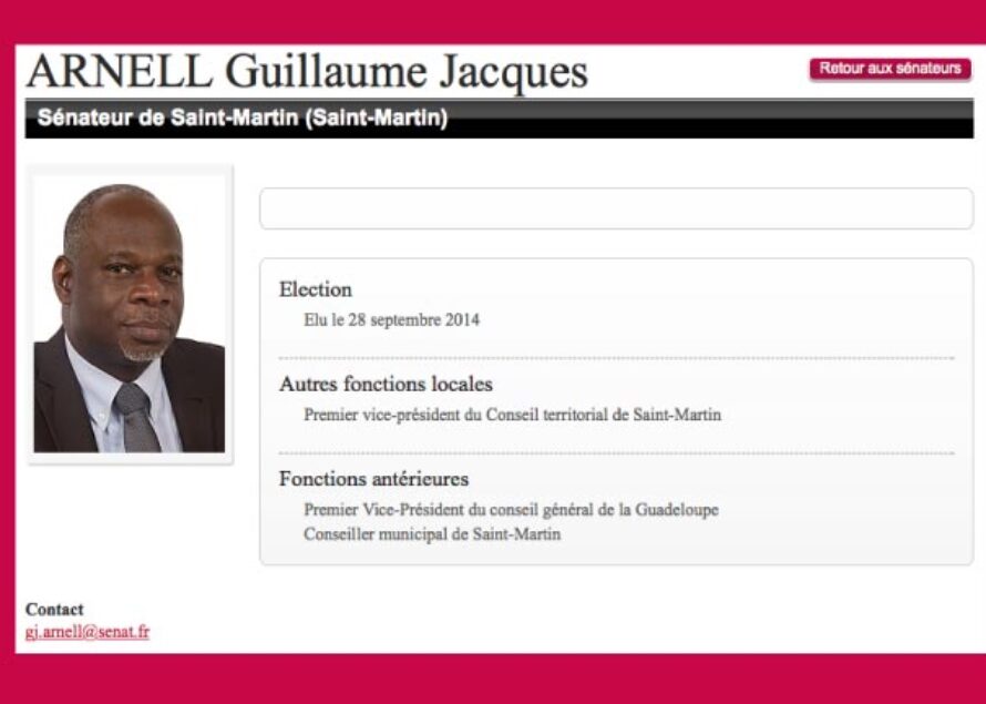 Saint-Martin – Guillaume Arnell fait son entrée dans l’hémicycle virtuel du sénat.fr