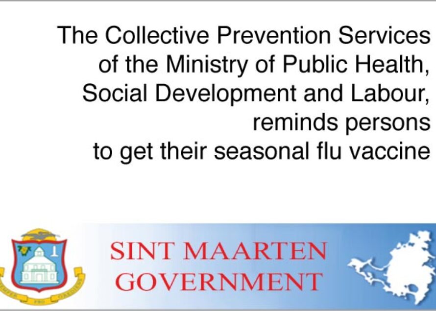 Sint Maarten – CPS reminds persons to get their seasonal flu vaccine