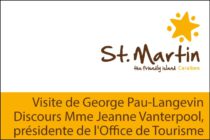 Visite de la Ministre George Pau-Langevin – Discours Mme Jeanne Vanterpool, présidente de l’Office de Tourisme
