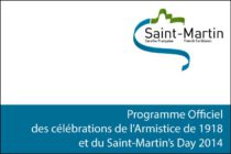 Programme Officiel des célébrations de l’Armistice de 1918 et du Saint-Martin’s Day 2014