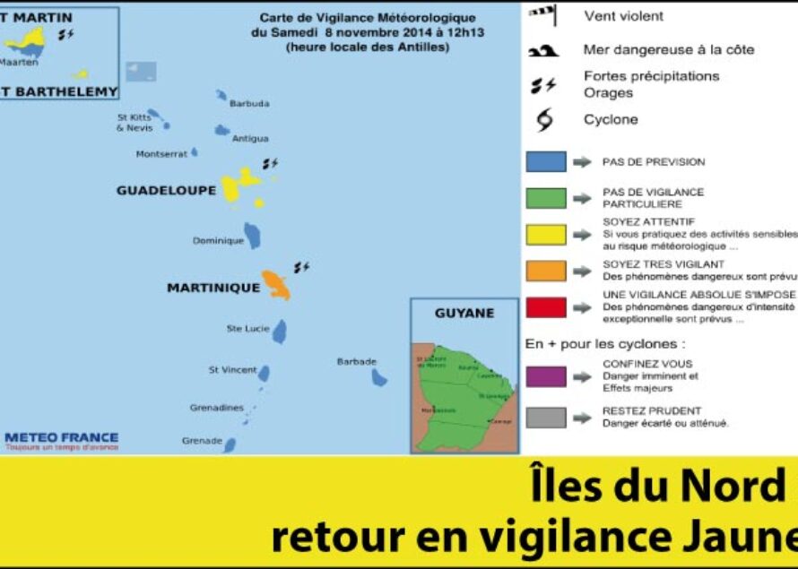 Météo Cyclonique – Les îles du Nord repassent en vigilance JAUNE