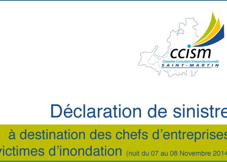 CCISM – Déclaration de sinistre suite aux inondations des 7/8 novembre 2014
