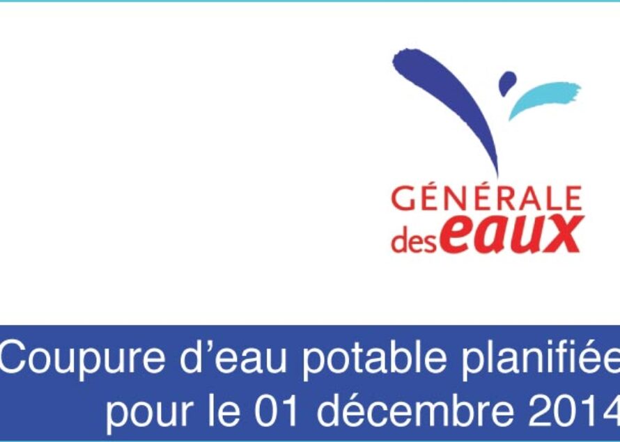 Saint-Martin – Coupure d’eau potable planifiée pour le 01 décembre 2014