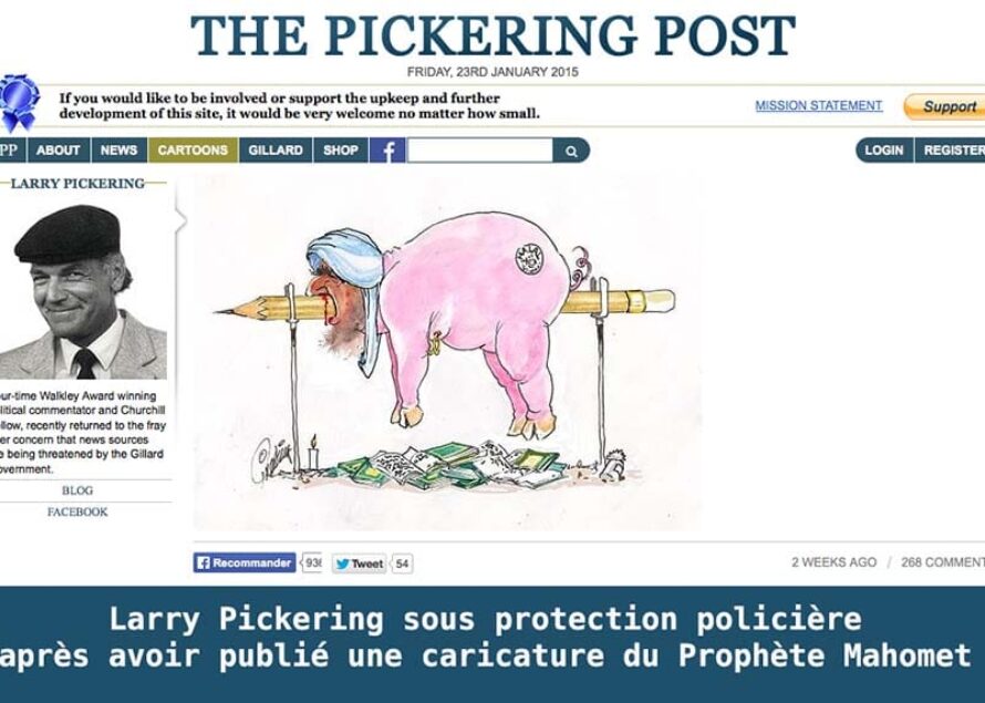 Australie : Larry Pickering sous protection policière après publication d’une caricature