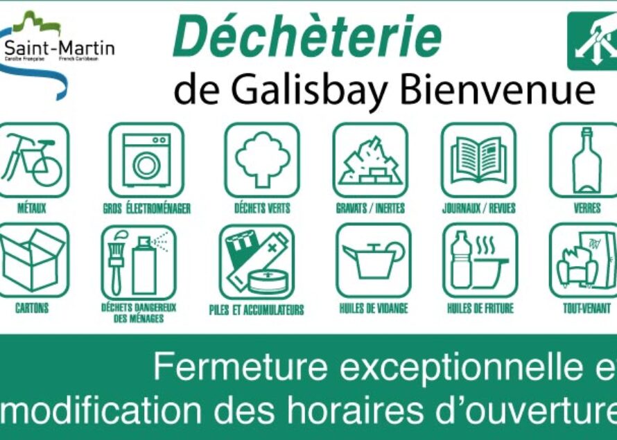 Dates de fermeture au mois de mai de la déchèterie de Galisbay – Bienvenue.
