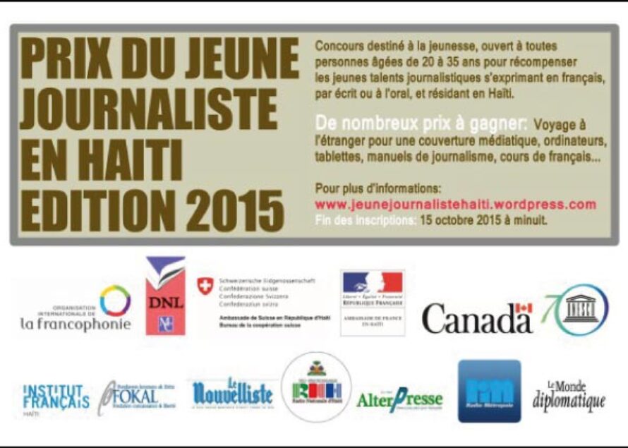 Prix du jeune journaliste en Haïti – édition 2015