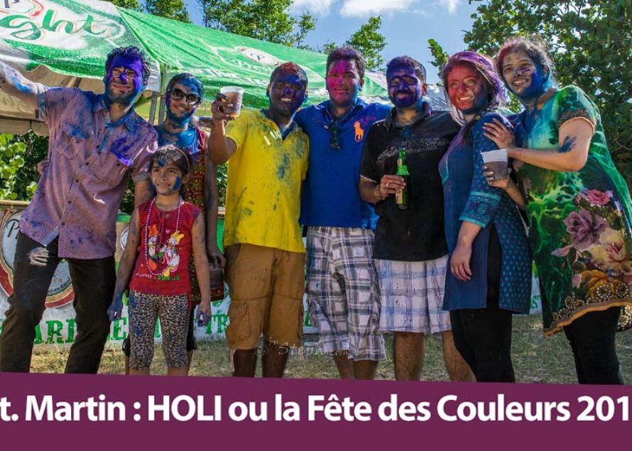 La Holî (fête des couleurs) 2015 organisée par la Aism French St Martin sur la plage d’Happy Bay