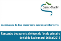 Rencontre des parents d’élèves de l’école primaire de cul de sac par la Collectivité de Saint-Martin