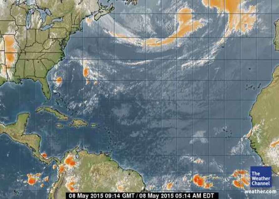 Naissance hier soir de la tempête subtropicale ANA à 275 km au Sud – Sud Est de la caroline du Nord