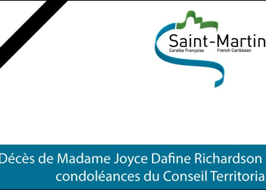 Saint-Martin – Décès de Madame Joyce Dafine Richardson : condoléances du Conseil Territorial