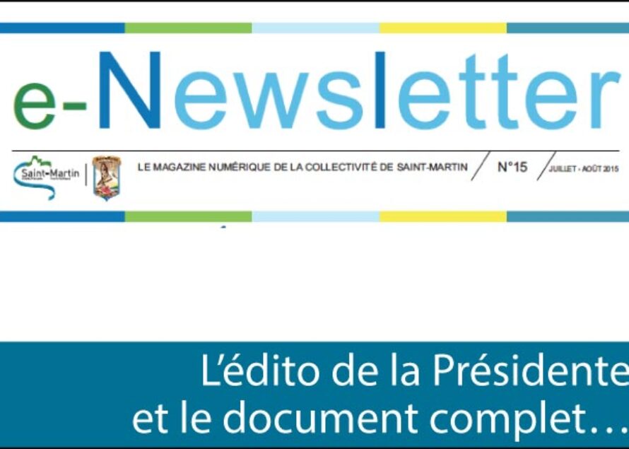 Saint-Martin – E-Newsletter N°15 et édito de la Présidente Aline Hanson