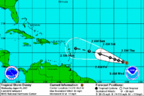 Antilles : La tempête tropicale DANNY se renforce doucement mais surement