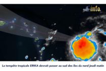 La tempête tropicale ERIKA devrait passer au sud des îles du nord jeudi matin