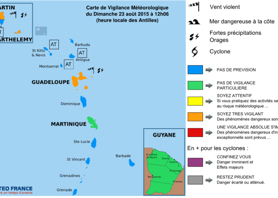 Bulletin de suivi VIGILANCE n° 7 pour les Iles du Nord : Saint-Martin et Saint-Barthélemy du Dimanche 23 août 2015