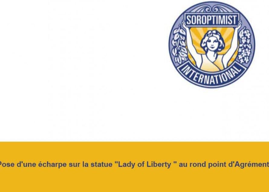 Le club soroptimist de Saint-Martin organise la traditionnelle pose d’une écharpe sur la statue “Lady of Liberty”