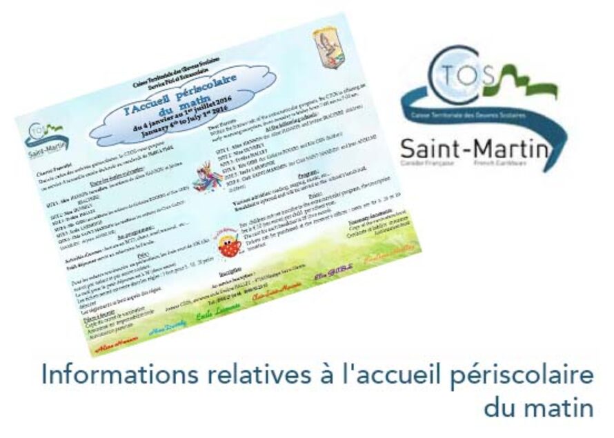 Informations relatives à l’accueil périscolaire du matin