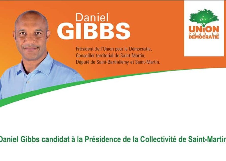 Daniel Gibbs candidat à la Présidence de la Collectivité de Saint-Martin