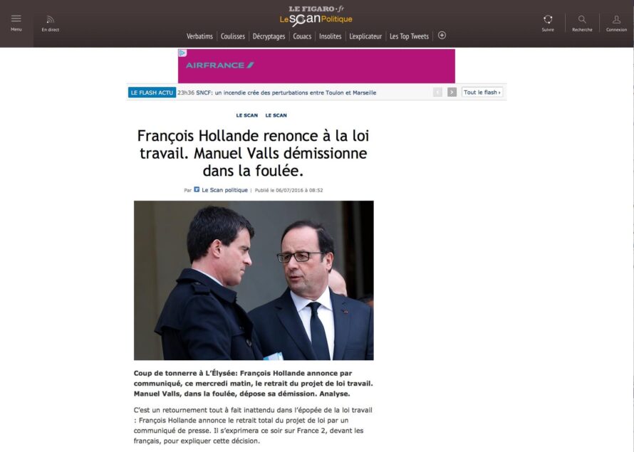 Canular numérique : la démission de Valls annoncée par un faux Figaro