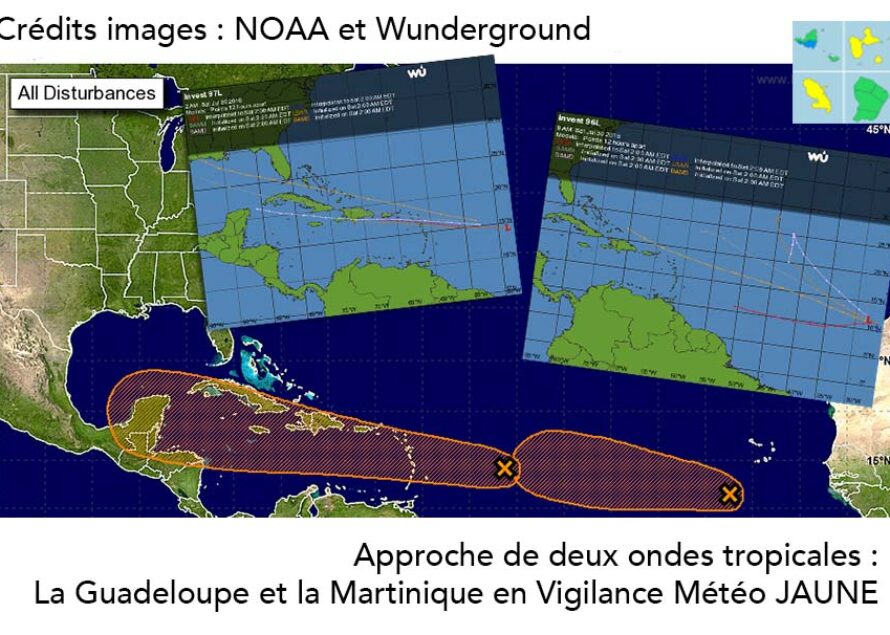 La Guadeloupe et la Martinique en vigilance Météo jaune à l’approche de deux ondes tropicales