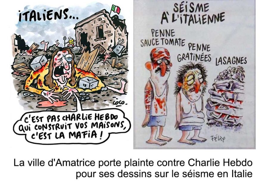 La ville d’Amatrice porte plainte contre Charlie Hebdo pour ses dessins sur le séisme en Italie