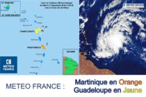 La Martinique en orange pour phénomène cyclonique – La guadeloupe en jaune pour Vents violents, Fortes pluies et Orages, Mer dangereuse à la côte