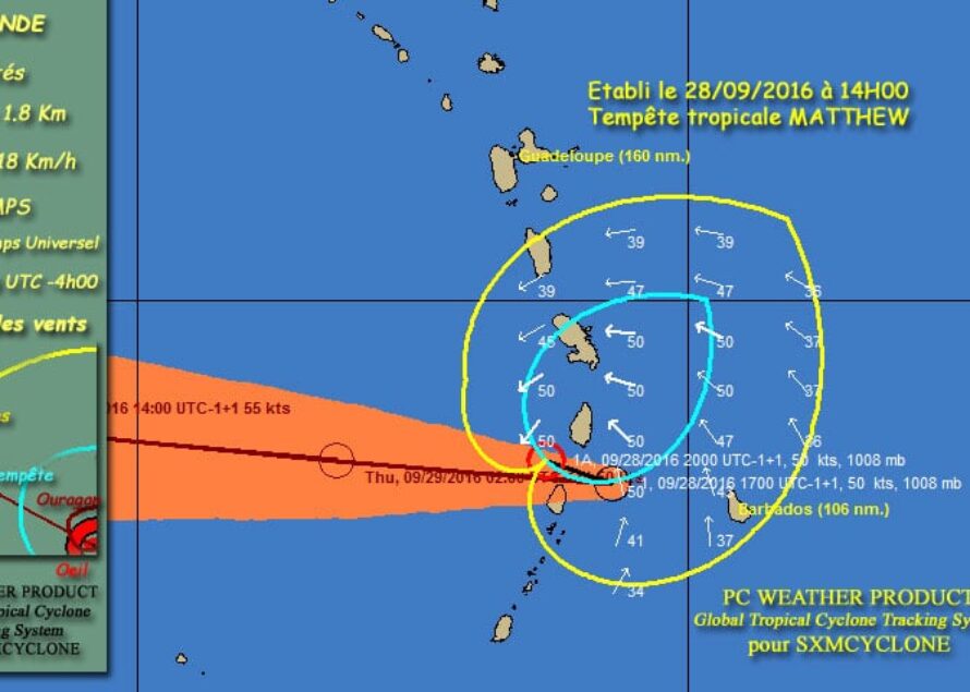 SXMCYCLONE : L’onde tropicale 97L est devenue la tempête tropicale MATTHEW