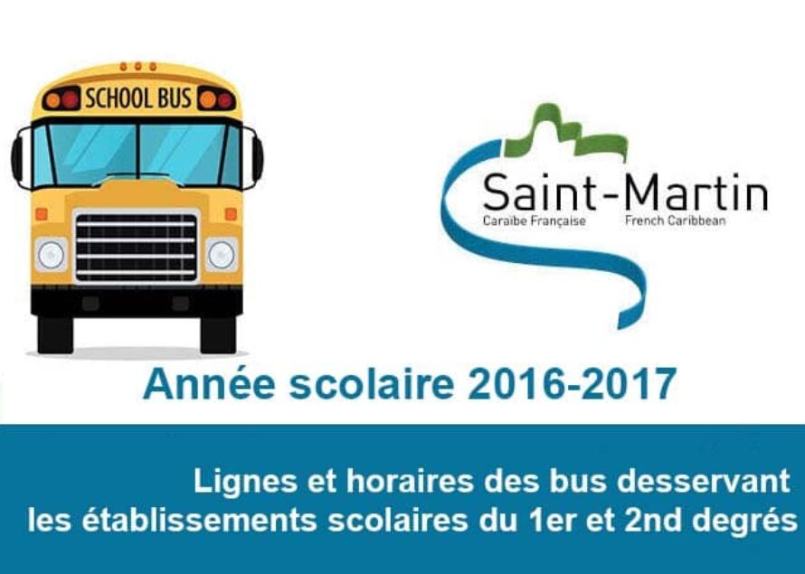 Saint-Martin : Lignes et horaires des bus desservant les établissements scolaires du 1er et 2nd degrés pour l’année scolaire 2016-2017