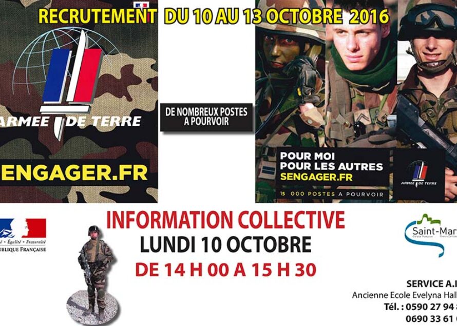 Armée de Terre : Session de recrutement à Saint-Martin au mois d’octobre