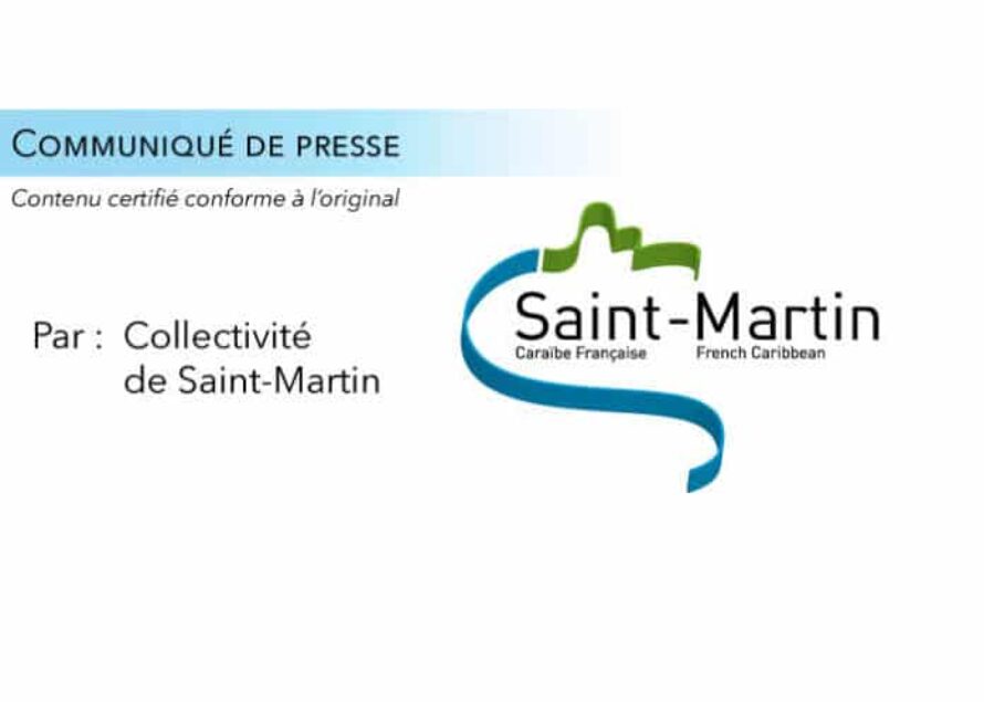 Communiqué officiel de la Collectivité de Saint-Martin annonçant la signature d’un protocole de suspension de conflit